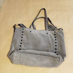 Loeffler Randall Gray Suede Tote with Black Studs